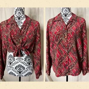 Vintage Donnkenny Classics 90's Paisley blouse Small